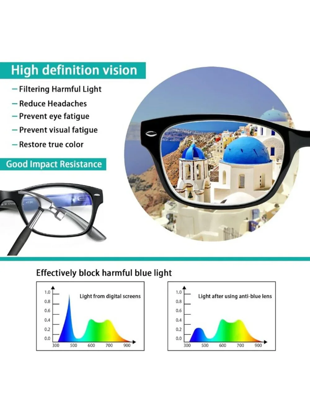 Colorful Blue Light Blocking Reading Glasses - 5 Pack, Spring Hinge, Unisex